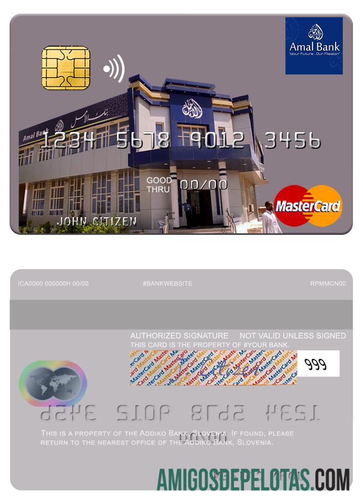 Somália Amal Bank Mastercard exemplo